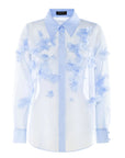 Camicia in organza con fiori 3D