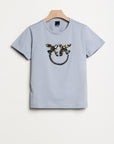 Maglia con logo cristalli Pinko