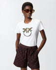 Maglia con logo cristalli Pinko