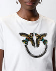 Maglia con logo cristalli Pinko